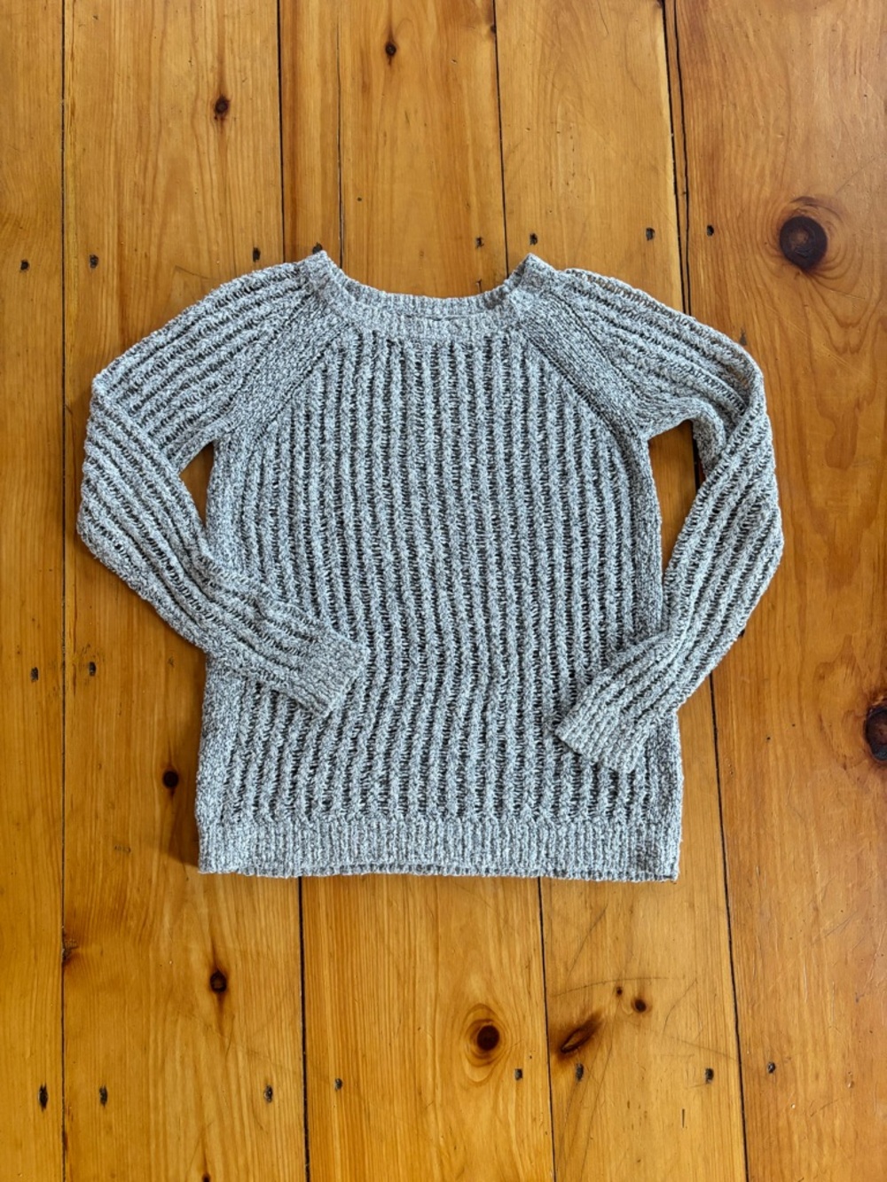 Lou & Grey Gray Open Knit Sweater Size Small Lightweight Cozy